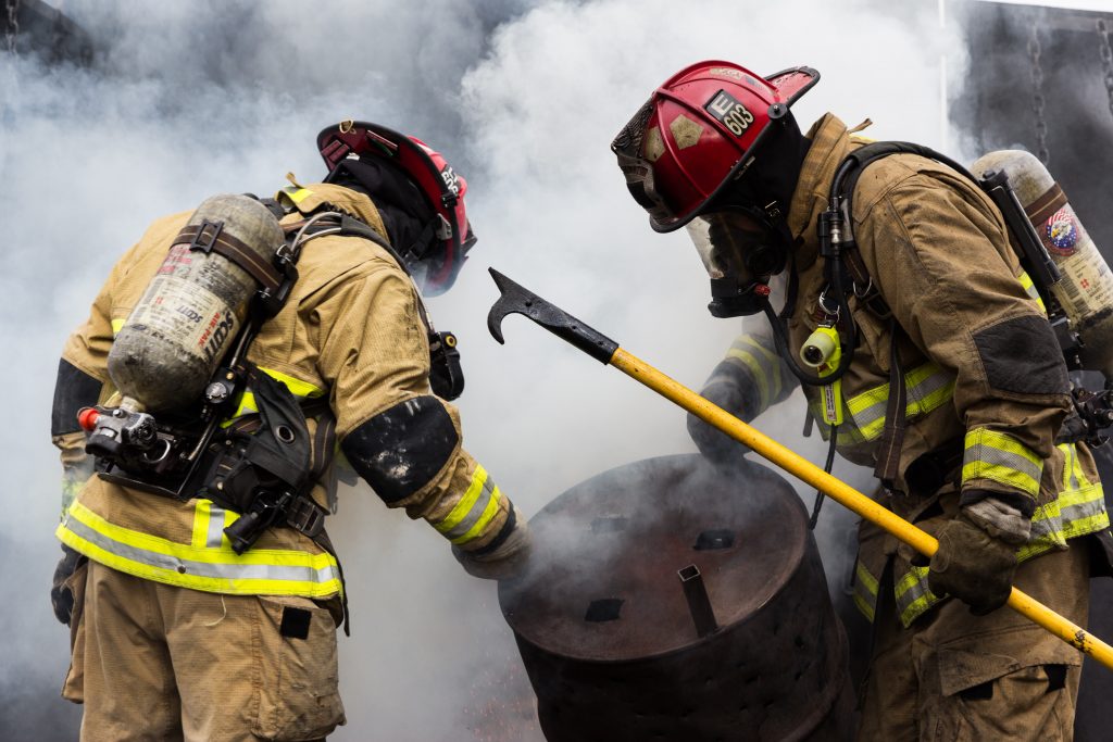 firefighters in action