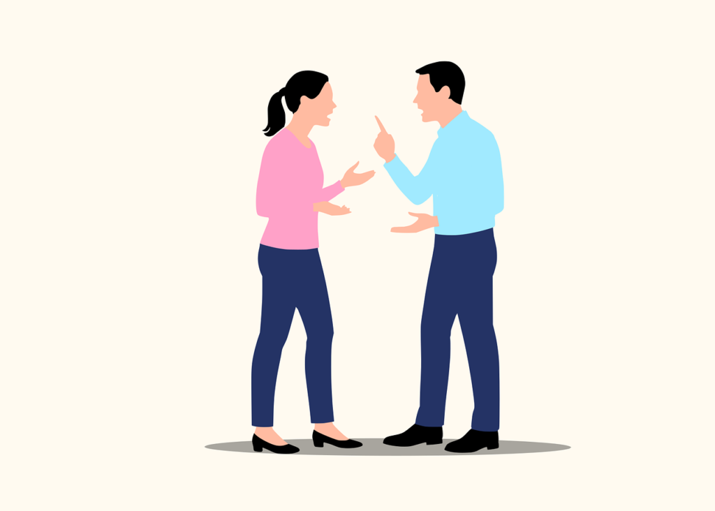 A couple arguing